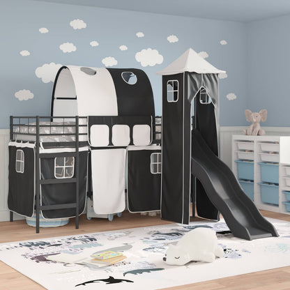 Struttura del letto loft per bambini Nero 75 x 190 cm Metallo | homemem39