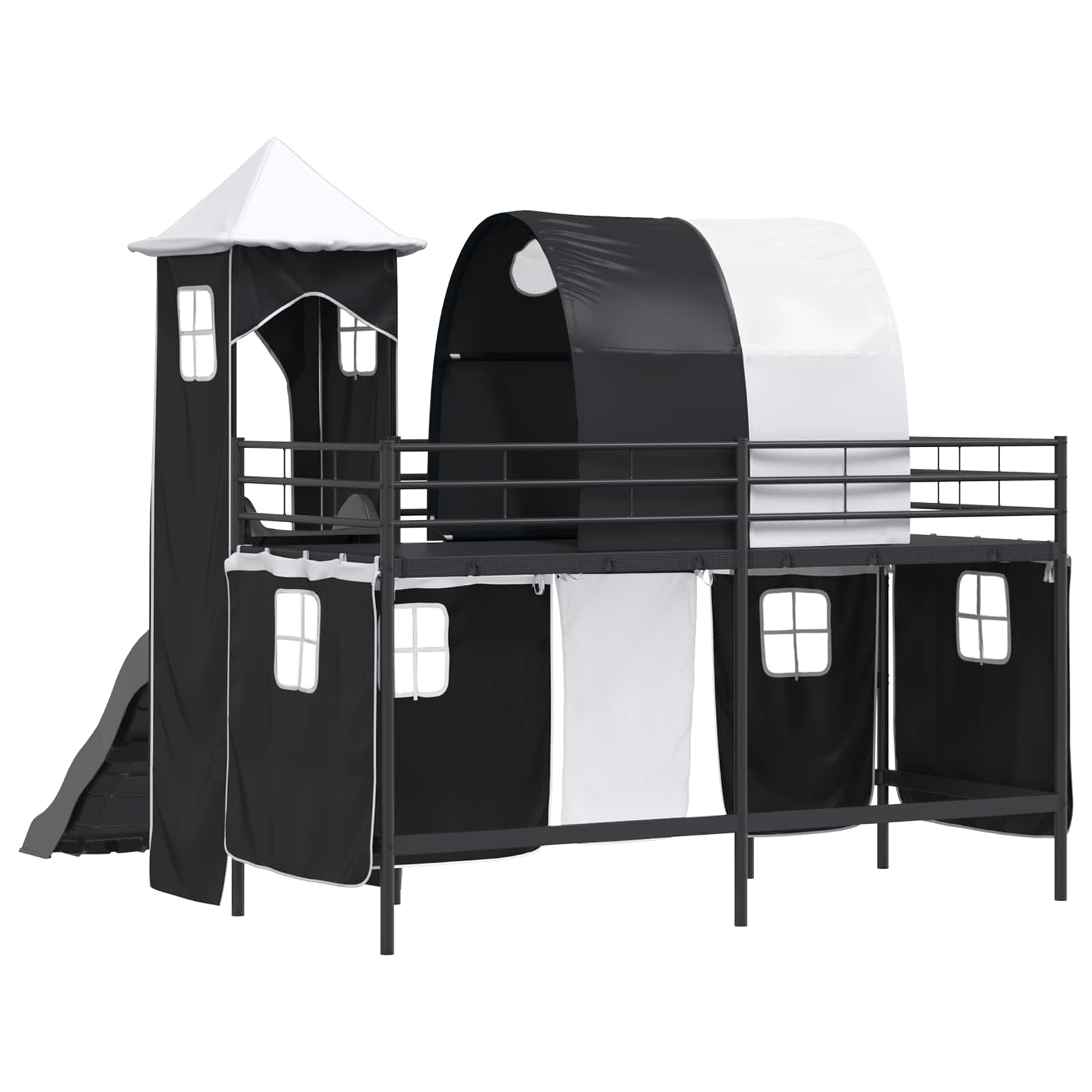 Struttura del letto loft per bambini Nero 75 x 190 cm Metallo | homemem39