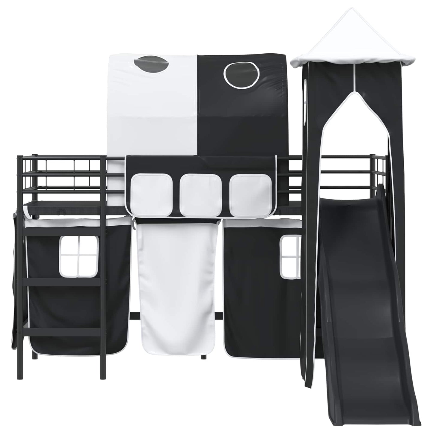 Struttura del letto loft per bambini Nero 75 x 190 cm Metallo | homemem39