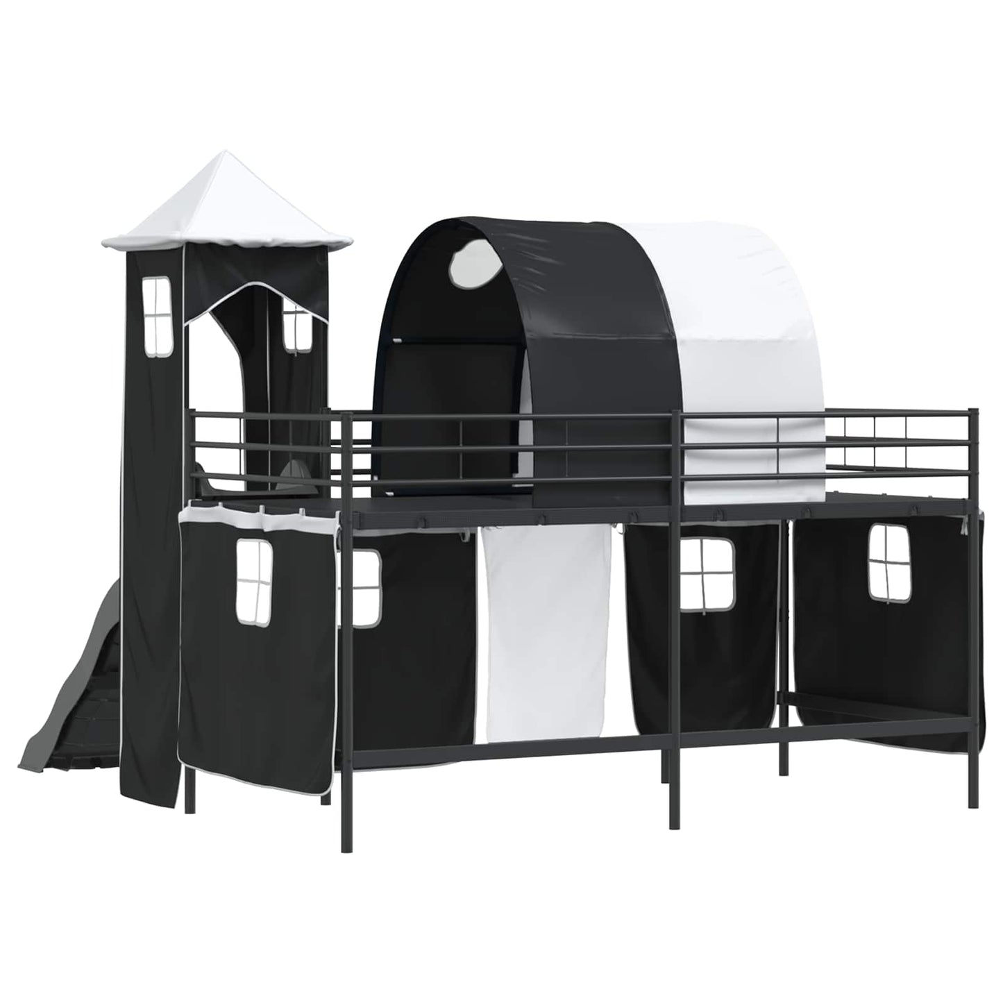 Struttura del letto loft per bambini Nero 100 x 200 cm Metallo | homemem39