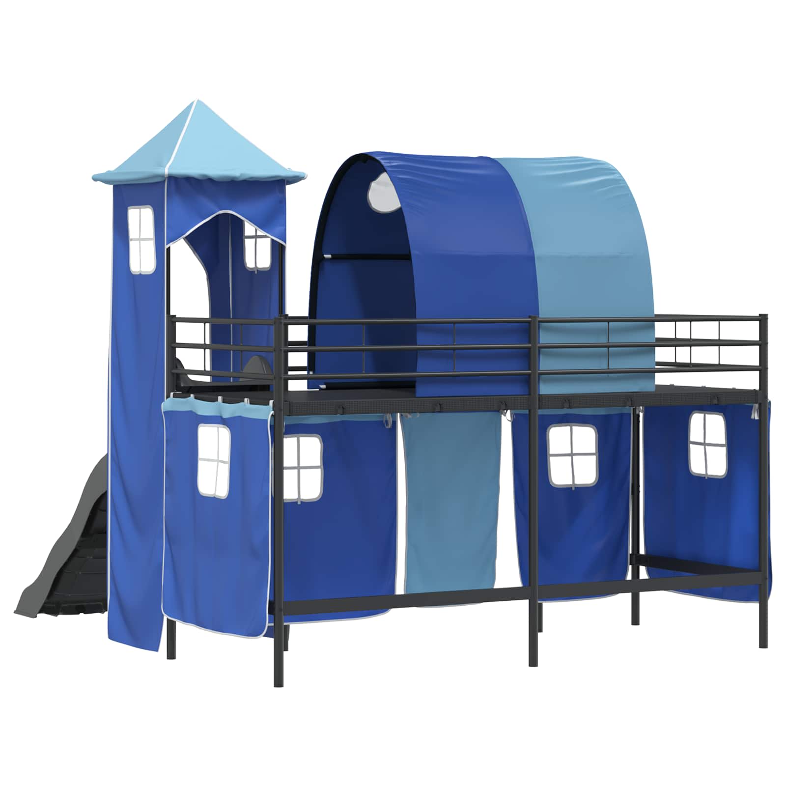 Struttura del letto loft per bambini Nero e Blu 90 x 190 cm | homemem39