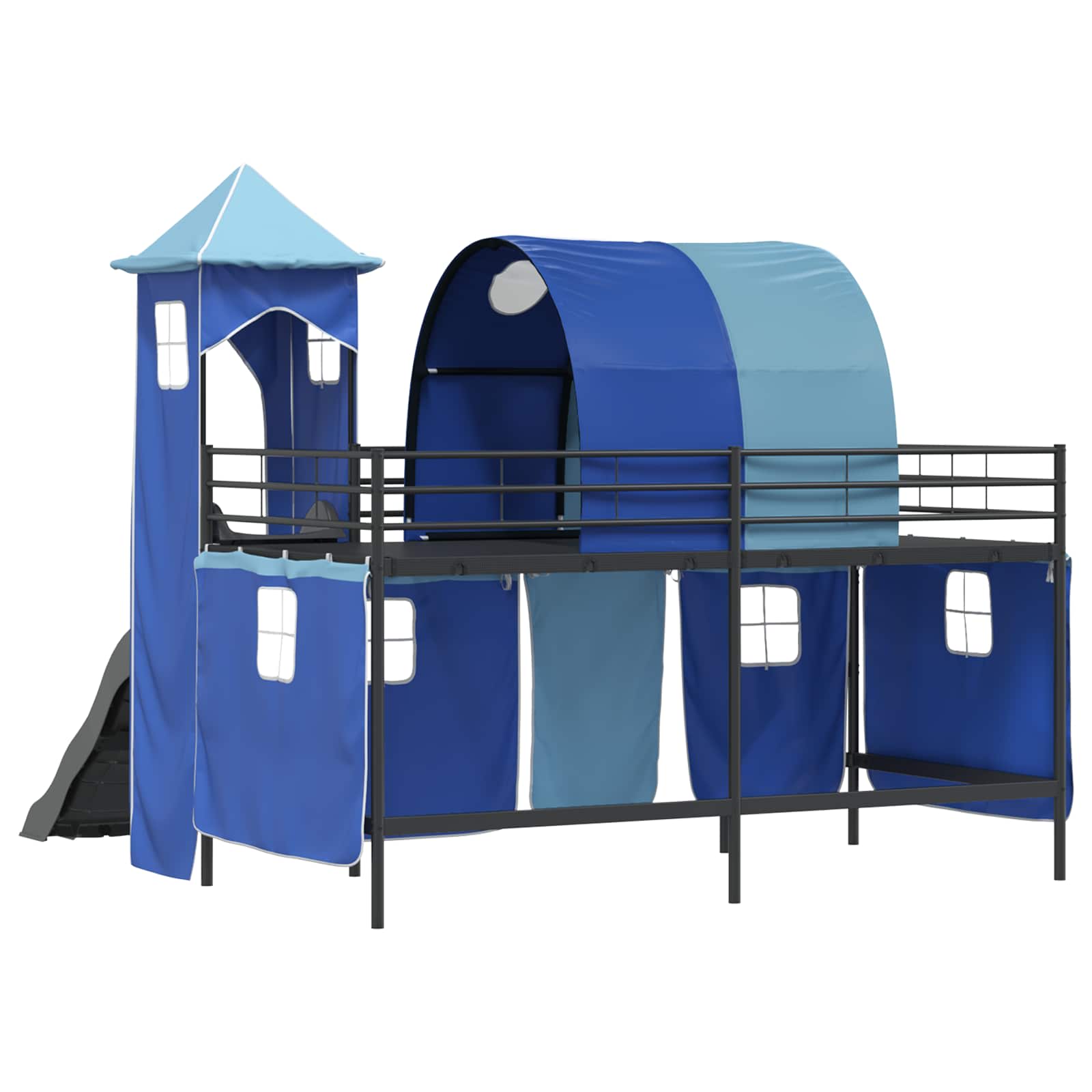 Struttura del letto loft per bambini Nero e Blu 90 x 200 cm | homemem39