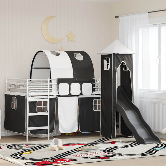 Struttura del letto loft per bambini Bianco e Nero 80 x 200 cm | homemem39