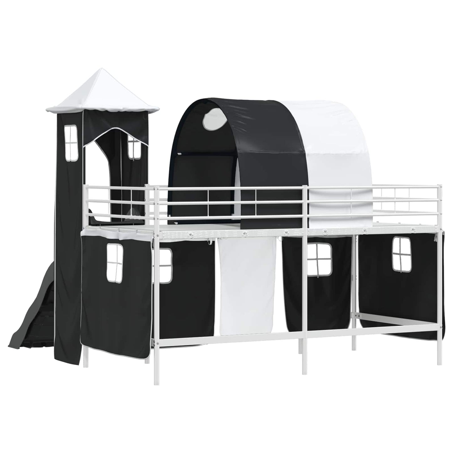 Struttura del letto loft per bambini Bianco e Nero 80 x 200 cm | homemem39