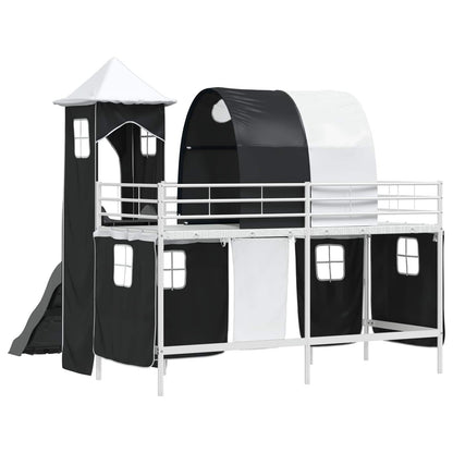 Struttura del letto loft per bambini Bianco e Nero 90 x 190 cm | homemem39
