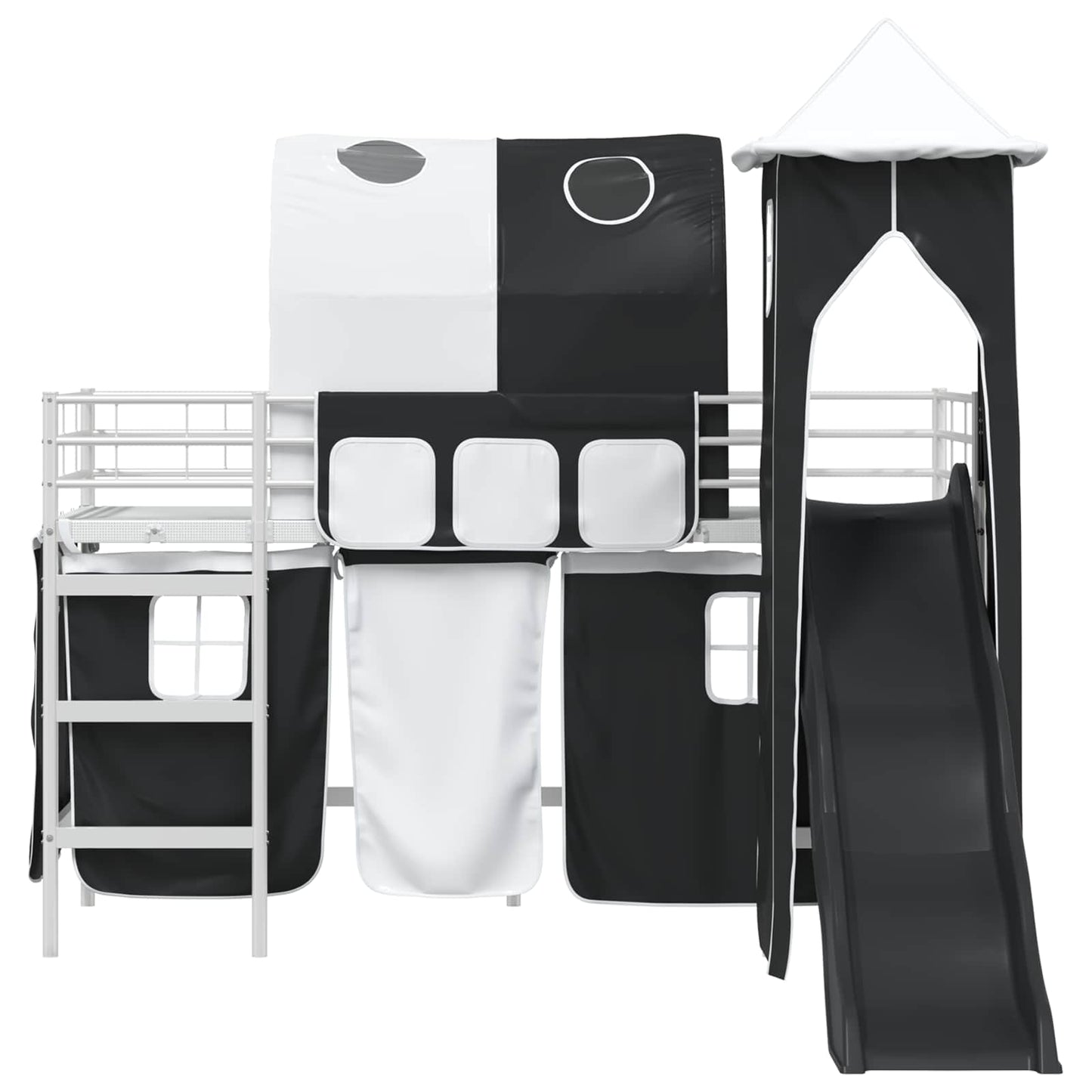 Struttura del letto loft per bambini Bianco e Nero 90 x 190 cm | homemem39