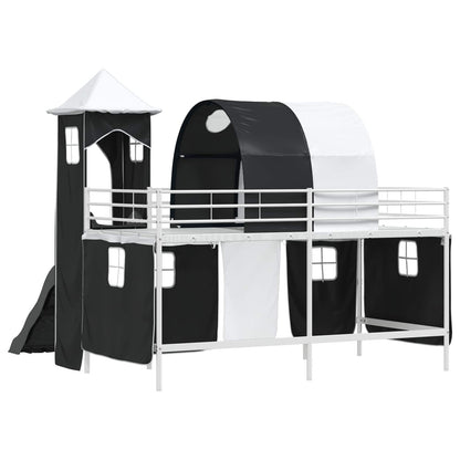 Struttura del letto loft per bambini Bianco e Nero 90 x 200 cm | homemem39