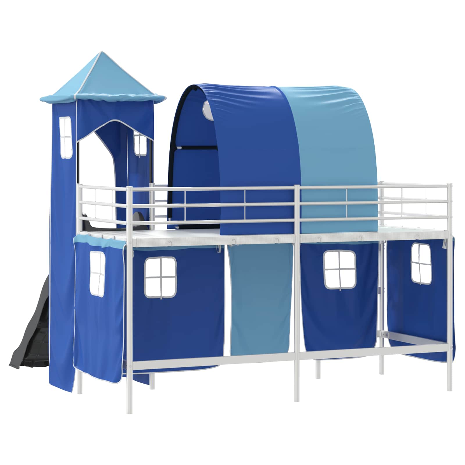 Struttura del letto loft per bambini Bianco e Blu 90 x 190 cm | homemem39