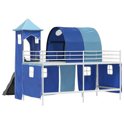 Struttura del letto loft per bambini Bianco e Blu 90 x 200 cm | homemem39