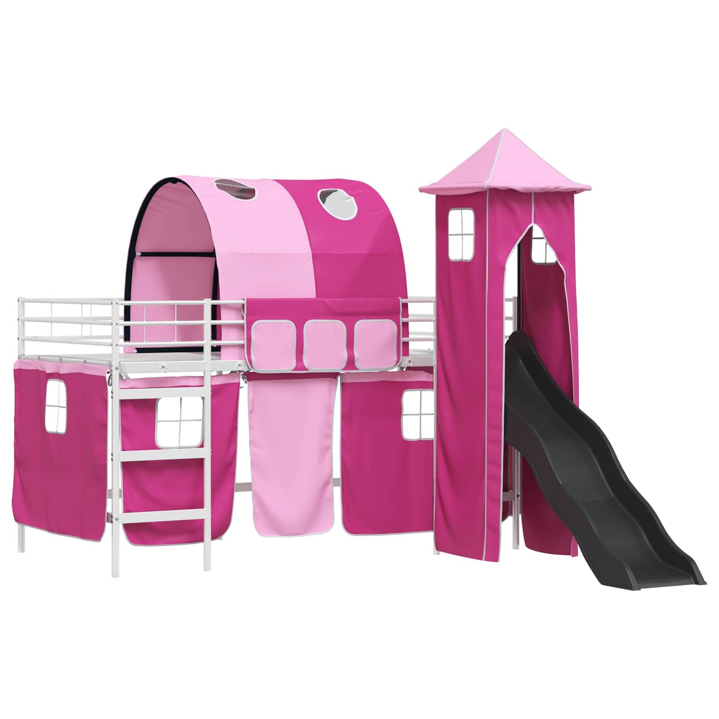 Struttura del letto loft per bambini Bianco e Rosa 90 x 200 cm | homemem39
