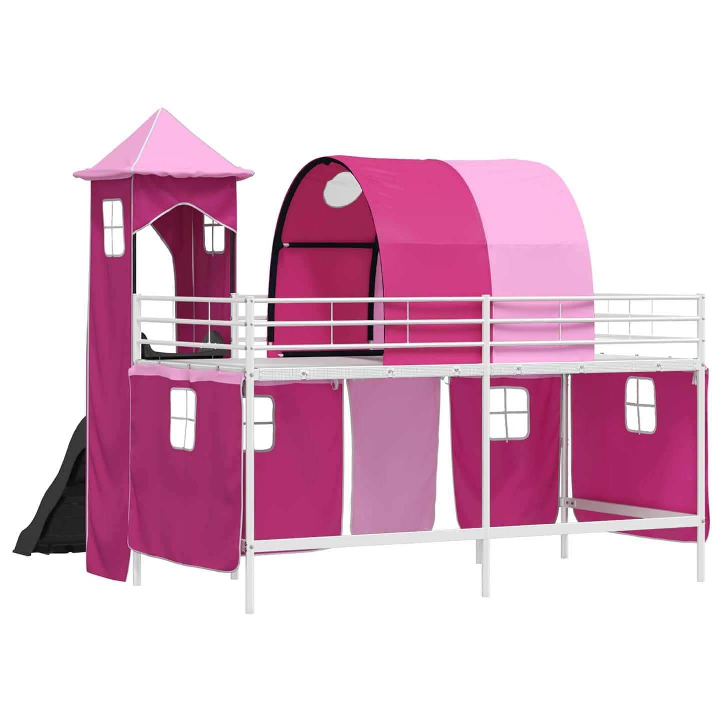 Struttura del letto loft per bambini Bianco e Rosa 107 x 203 cm | homemem39