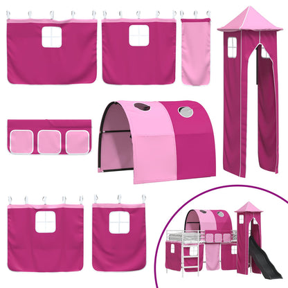 Struttura del letto loft per bambini Bianco e Rosa 107 x 203 cm | homemem39