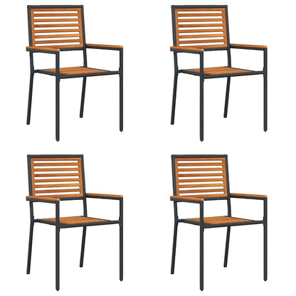 Sedie impilabili da giardino 4 pcs Marrone e Nero