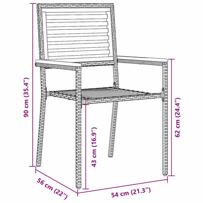 Sedie impilabili da giardino 4 pcs Marrone e Nero | homemem39