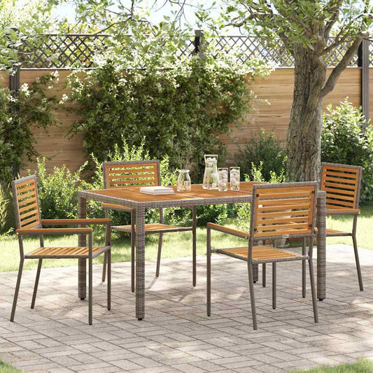 Sedie impilabili da giardino 4 pcs Marrone e Grigio