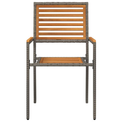 Sedie impilabili da giardino 4 pcs Marrone e Grigio