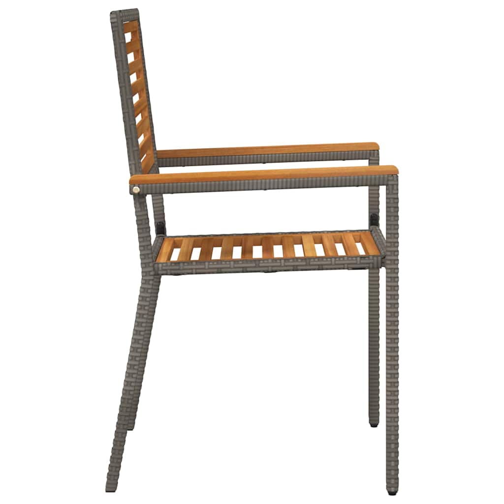 Sedie impilabili da giardino 4 pcs Marrone e Grigio