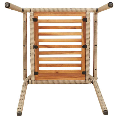 Sedie impilabili da giardino 4 pcs Marrone e Beige