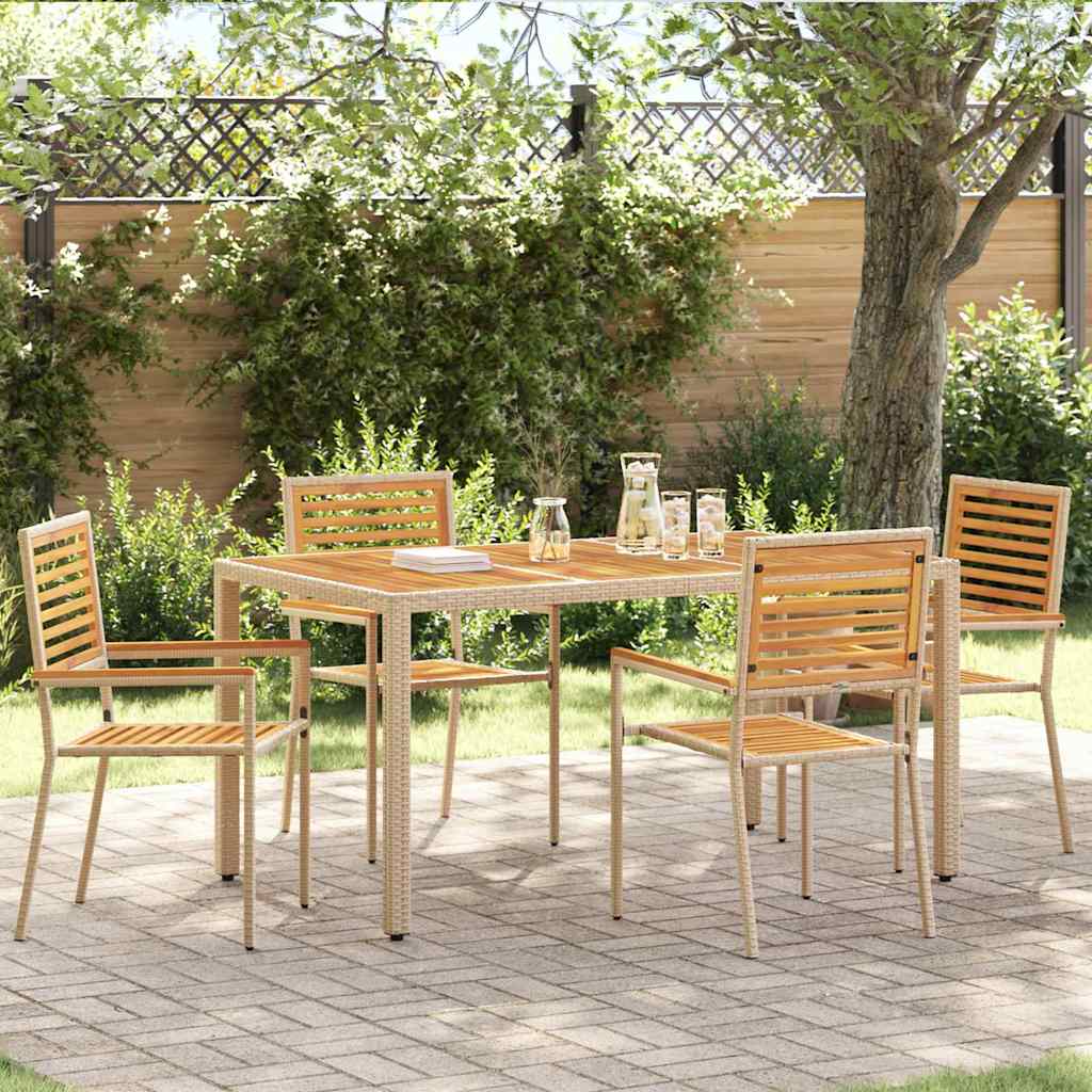 Sedie impilabili da giardino 4 pcs Marrone e Beige