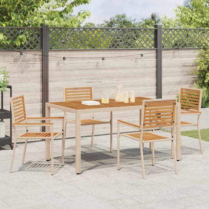 Sedie impilabili da giardino 4 pcs Marrone e Beige