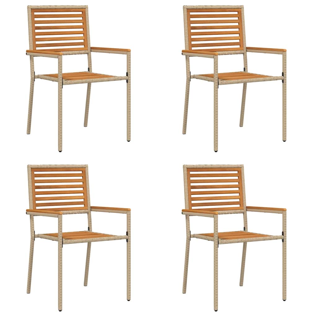 Sedie impilabili da giardino 4 pcs Marrone e Beige