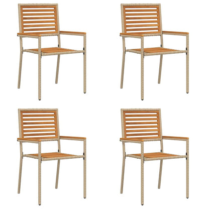 Sedie impilabili da giardino 4 pcs Marrone e Beige