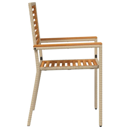 Sedie impilabili da giardino 4 pcs Marrone e Beige