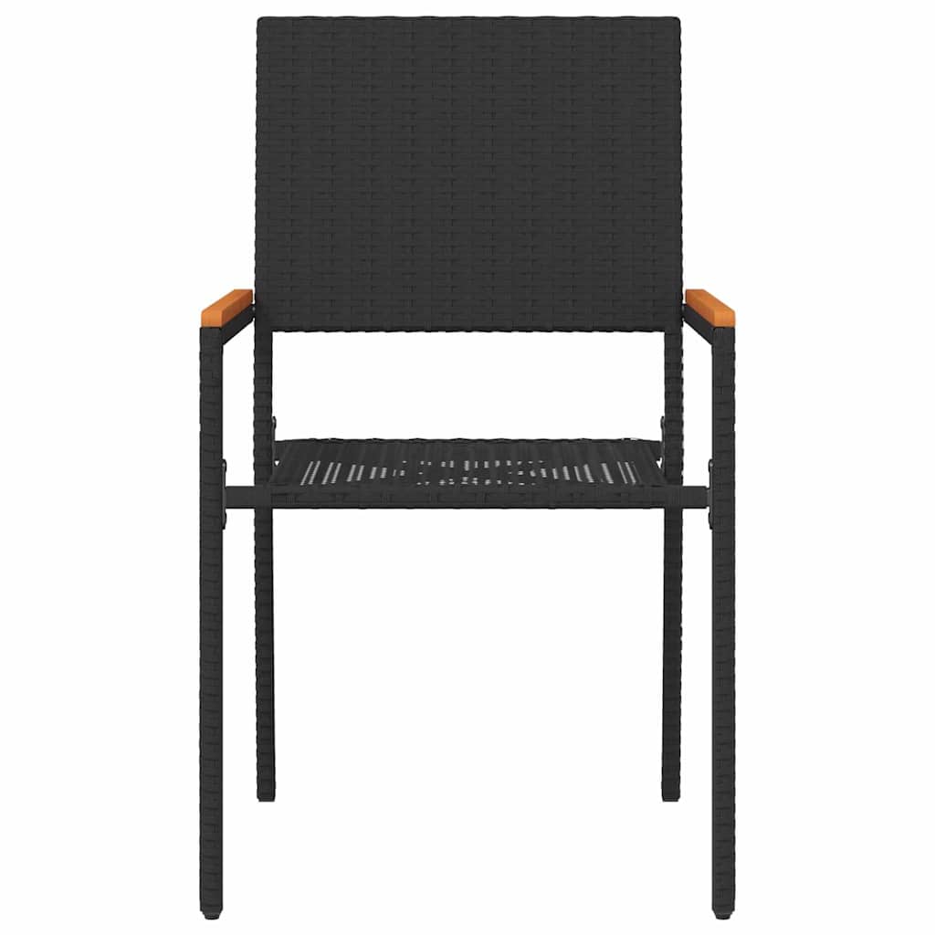 Sedie impilabili da giardino 4 pcs Nero e Marrone