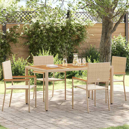 Sedie impilabili da giardino 4 pcs Crema e Marrone