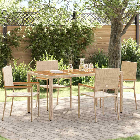 Sedie impilabili da giardino 4 pcs Crema e Marrone