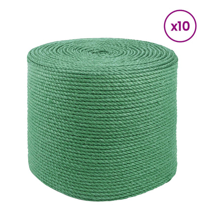 Corda di Juta 10 pcs Verde 100% juta Tossa | homemem39