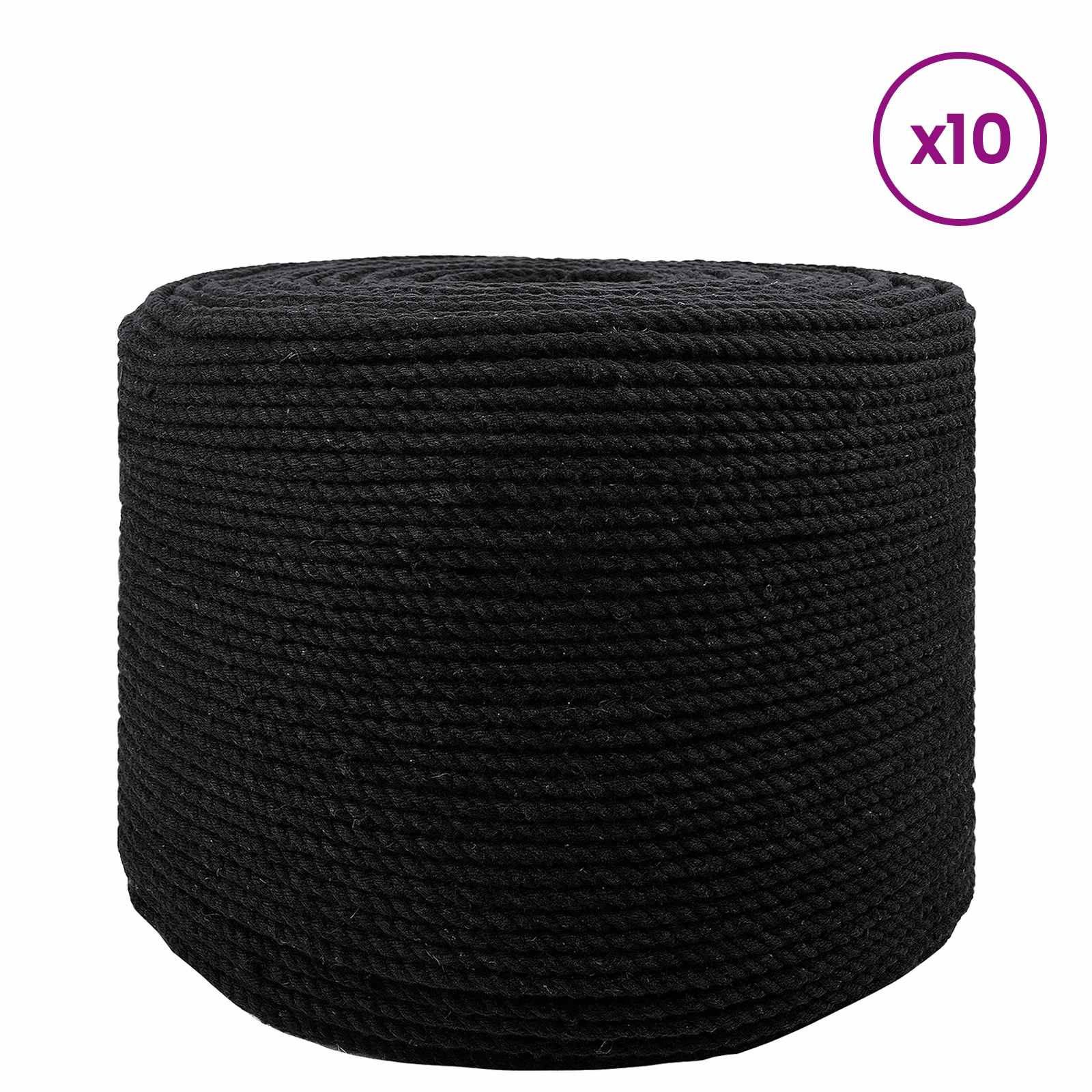Corda 10 pcs Nero Cotone | homemem39