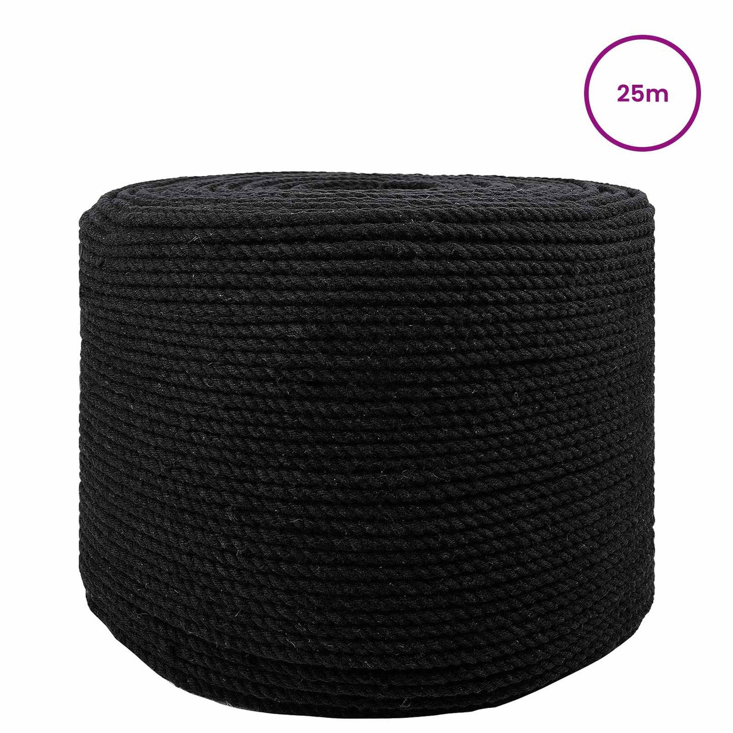 Corda Nero 0,6 x 0,6 x 2500 cm Cotone | homemem39