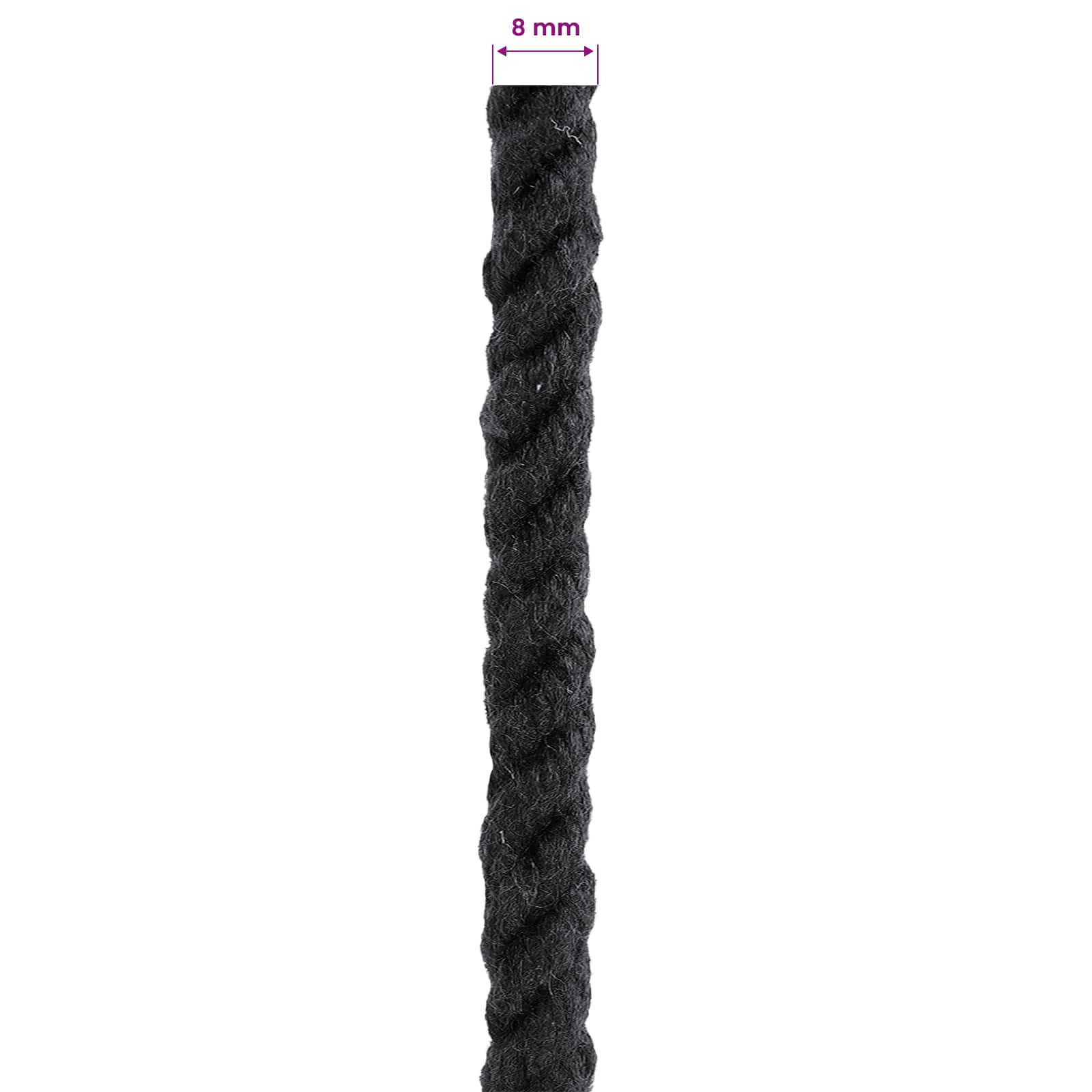 Corda Nero 0,8 x 0,8 x 25000 cm Cotone | homemem39