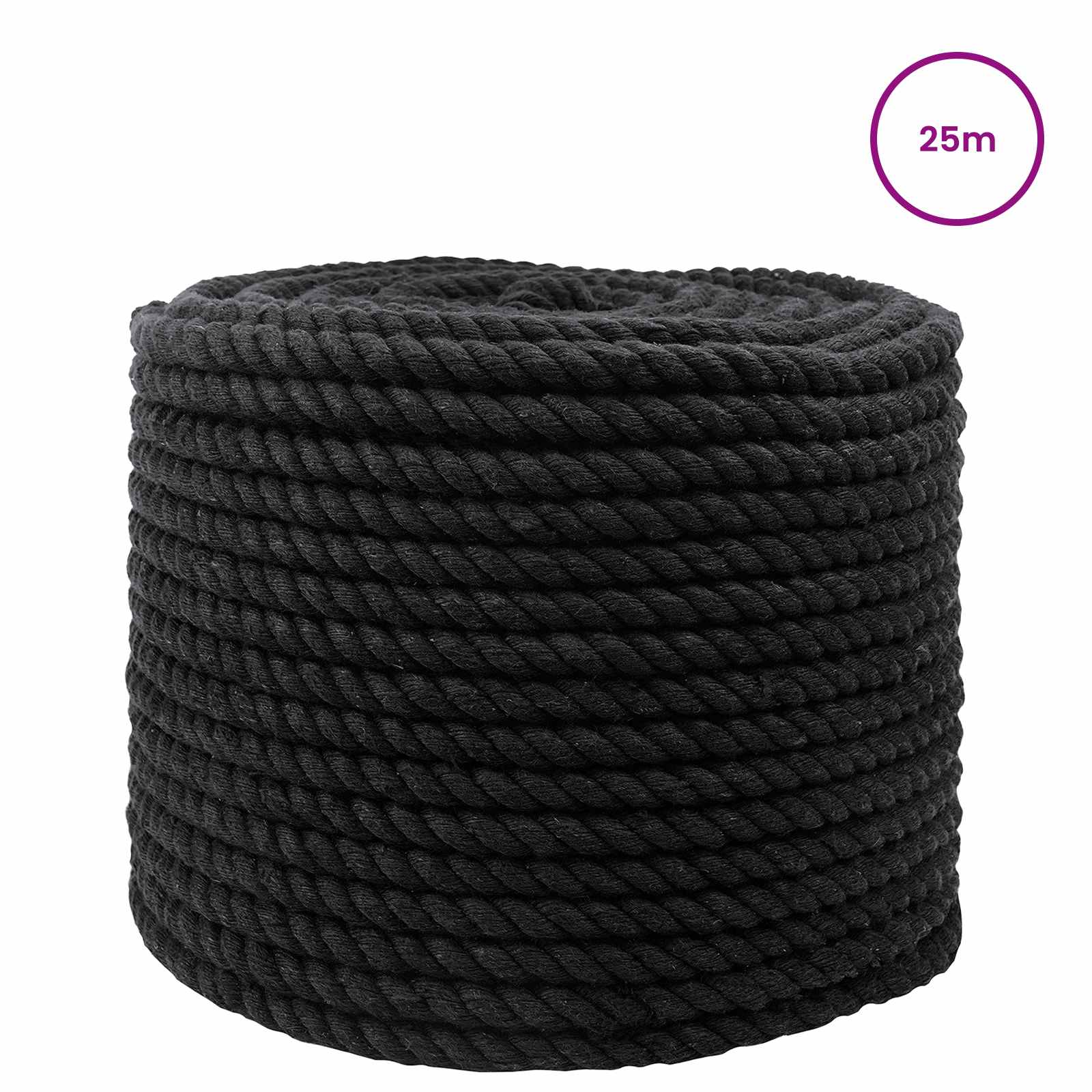 Corda Nero 1,4 x 1,4 x 2500 cm Cotone | homemem39