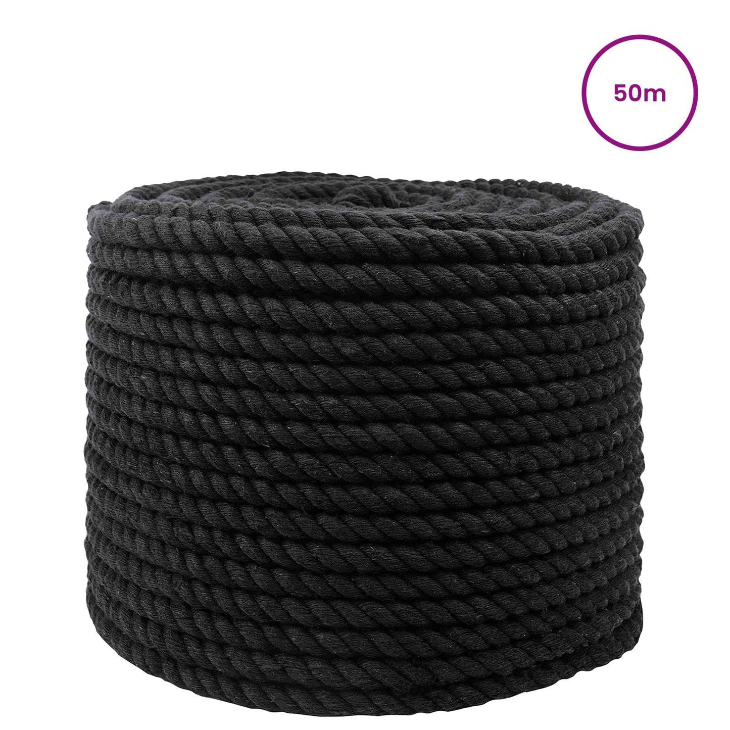 Corda Nero 1,4 x 1,4 x 5000 cm Cotone | homemem39