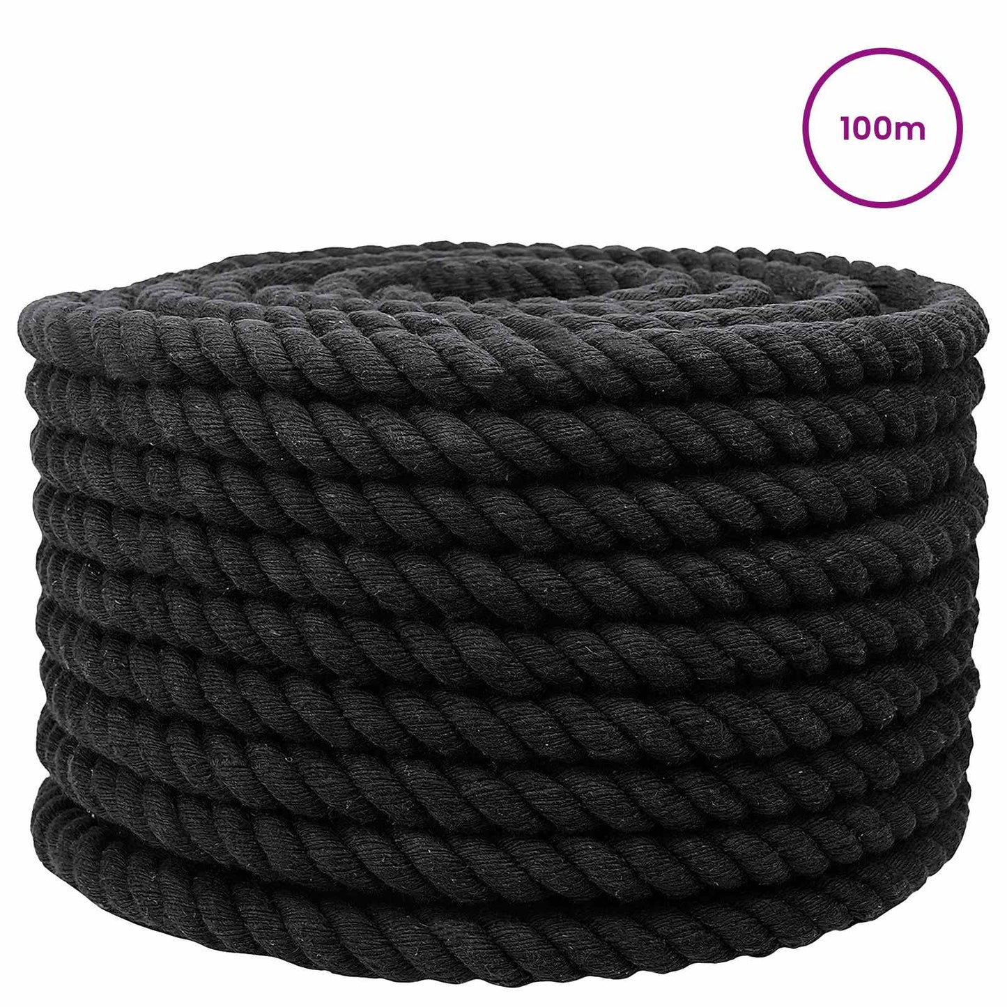 Corda Nero 1,6 x 1,6 x 10000 cm Cotone | homemem39