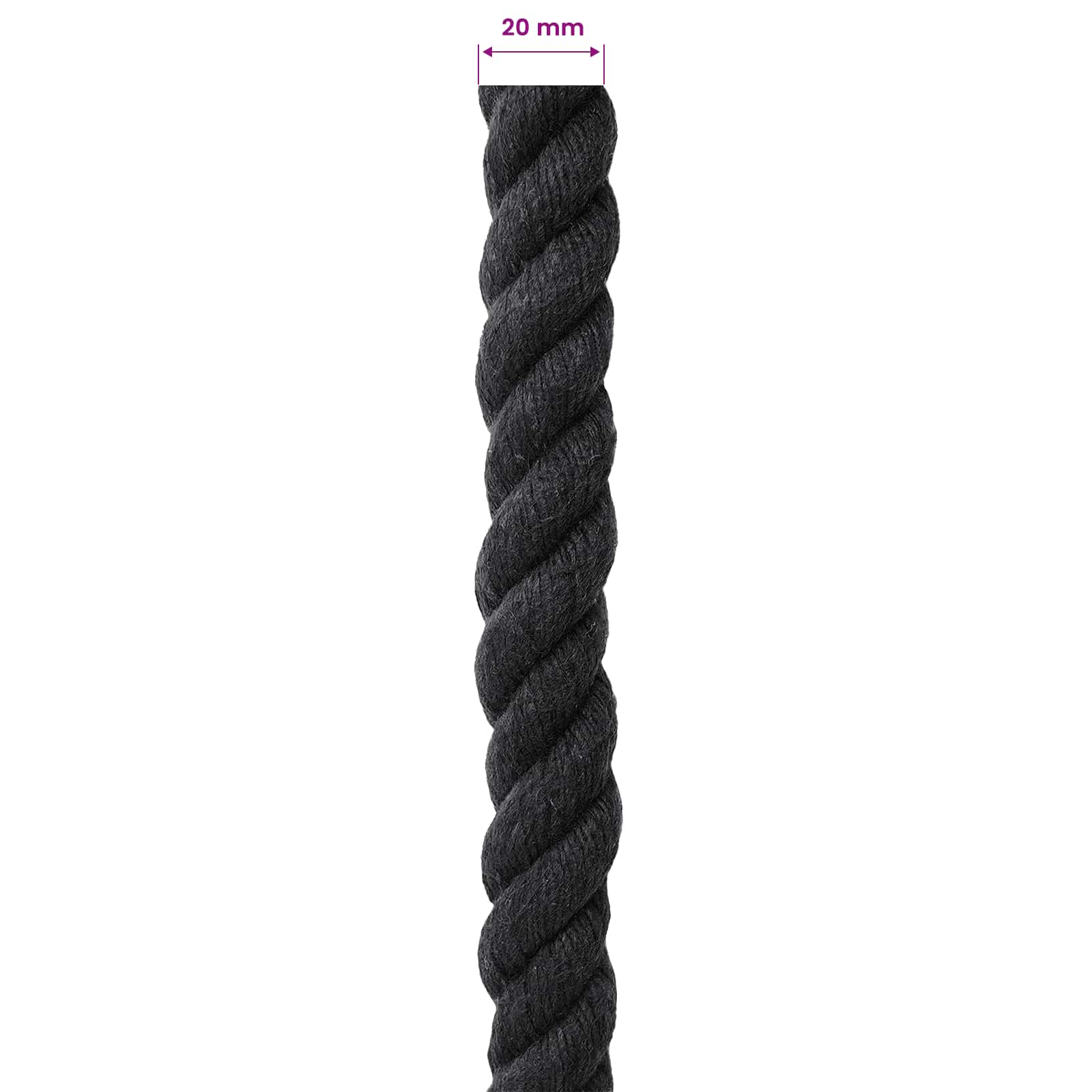 Corda Nero 2 x 2 x 5000 cm Cotone | homemem39