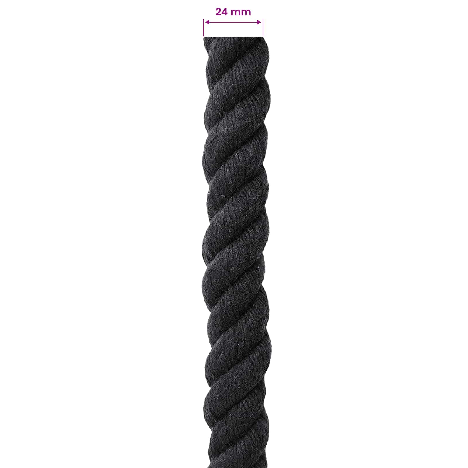 Corda Nero 2,4 x 2,4 x 2500 cm Cotone | homemem39
