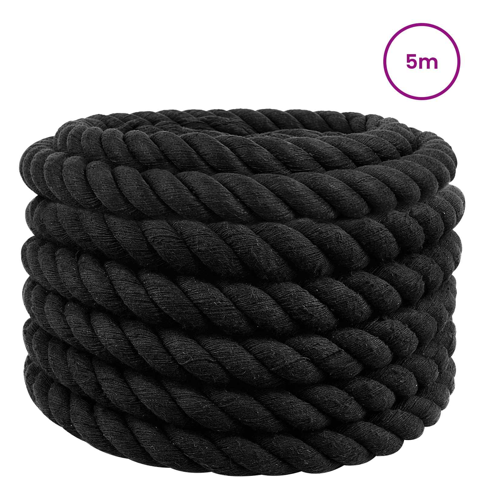 Corda Nero 4 x 4 x 500 cm Cotone | homemem39
