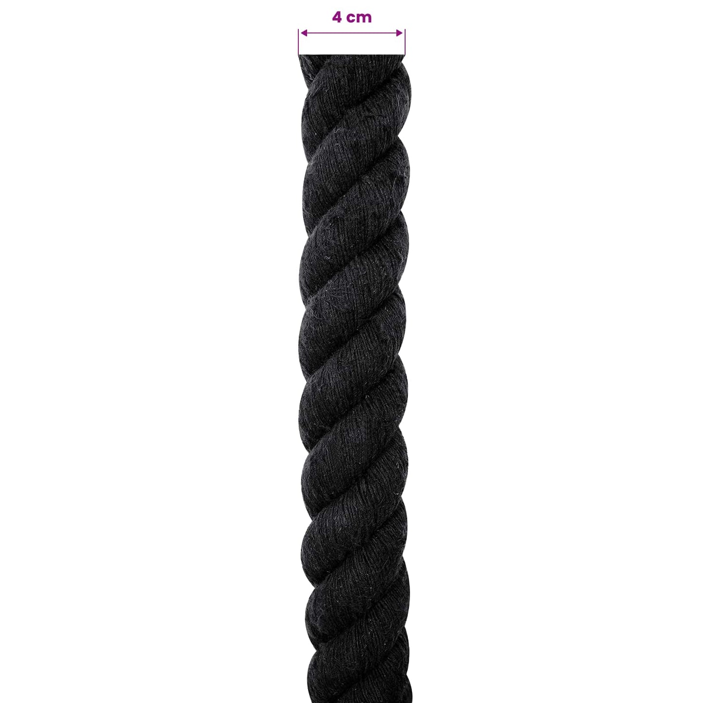 Corda Nero 4 x 4 x 1000 cm Cotone | homemem39