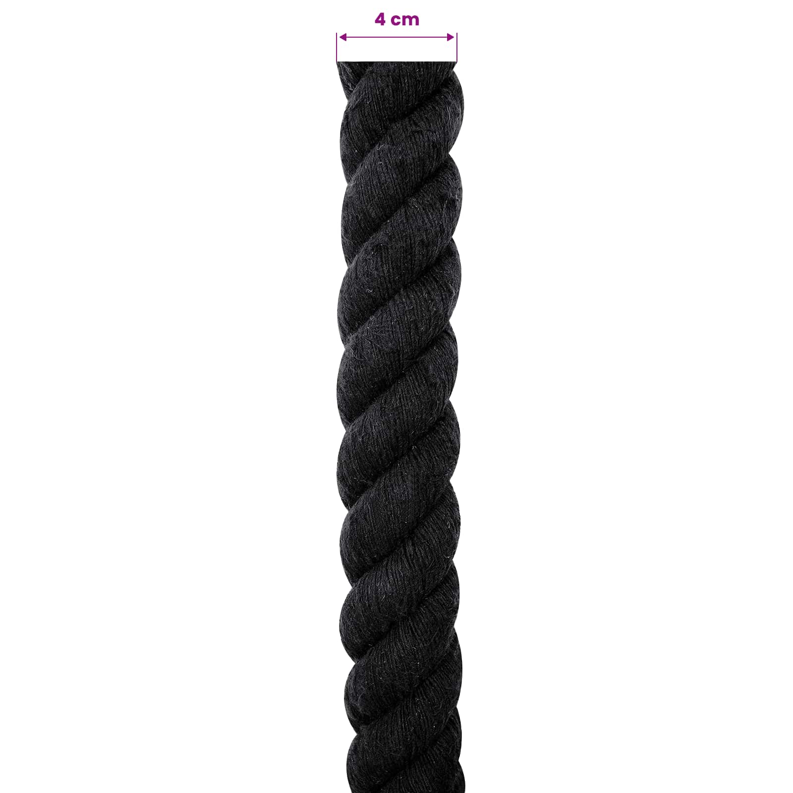Corda Nero 4 x 4 x 2500 cm Cotone | homemem39
