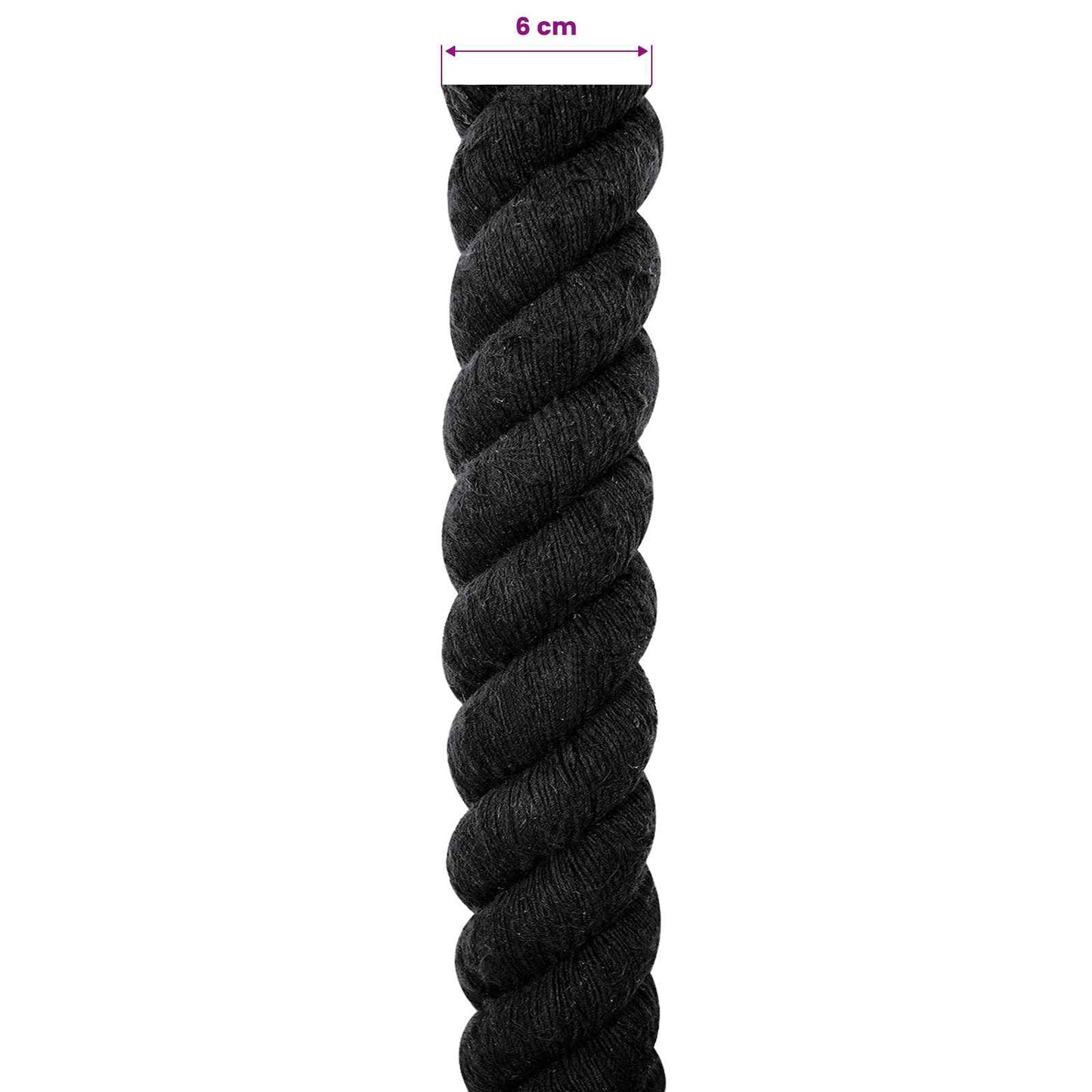 Corda Nero 6 x 6 x 500 cm Cotone | homemem39