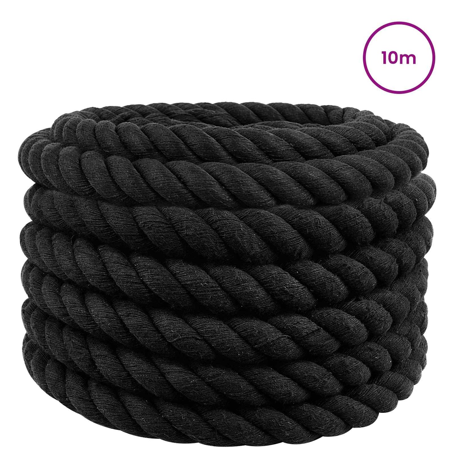 Corda Nero 6 x 6 x 1000 cm Cotone | homemem39