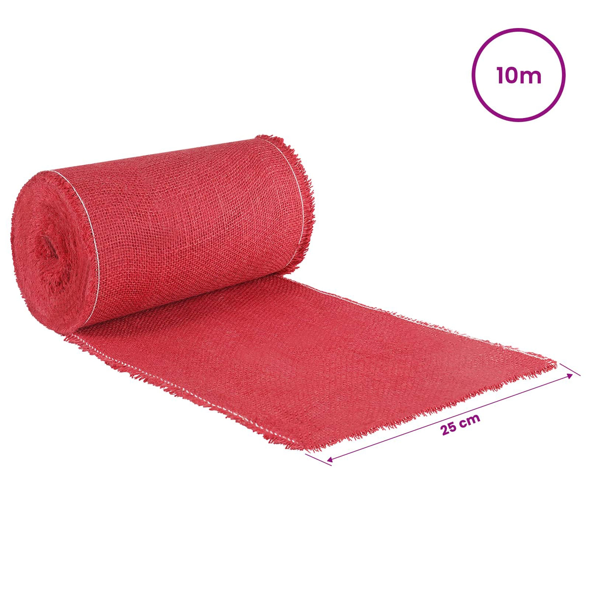 Rotolo di Juta 25 x 1000 cm Rosso