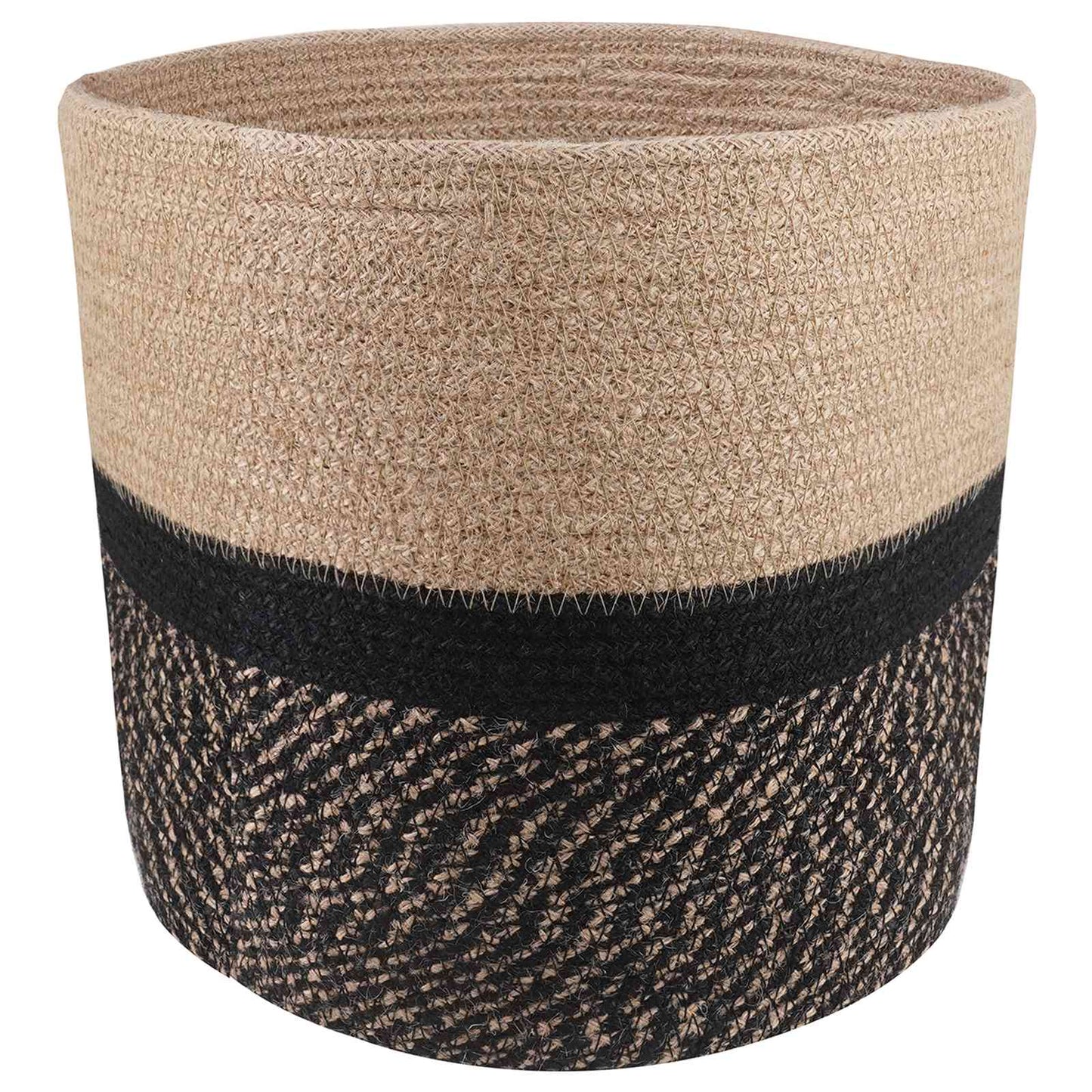 Set di Vasi per Piante 2 pcs Naturale e Nero Ø 28 x 28 cm | homemem39