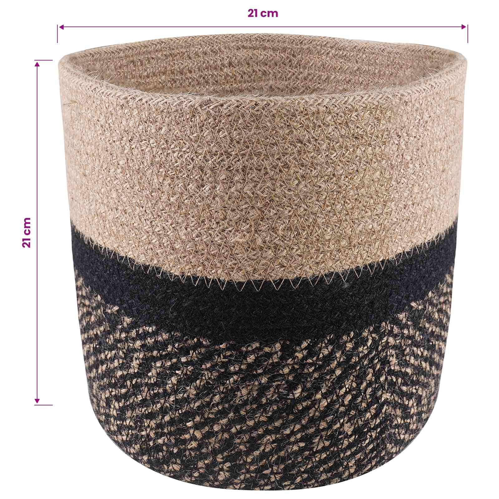 Set di Vasi per Piante 2 pcs Naturale e Nero Ø 21 x 21 cm | homemem39