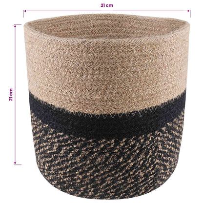Set di Vasi per Piante 2 pcs Naturale e Nero Ø 21 x 21 cm | homemem39