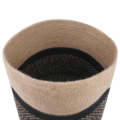 Set di Vasi per Piante 2 pcs Naturale e Nero Ø 28 x 28 cm | homemem39