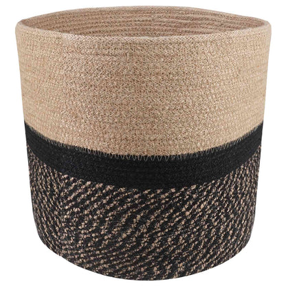 Set di Vasi per Piante 2 pcs Naturale e Nero Ø 28 x 28 cm | homemem39